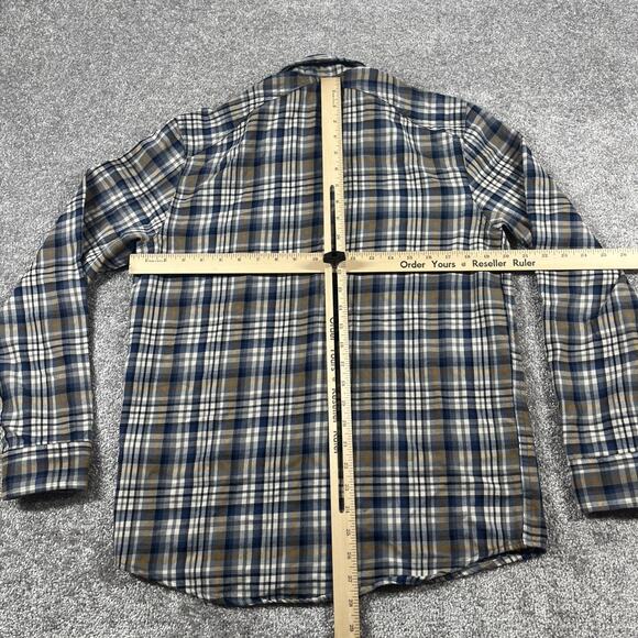Pendleton Flannel Shirt Mens Medium Merino Wool Button Up Plaid Outdoors - Picture 6 of 10